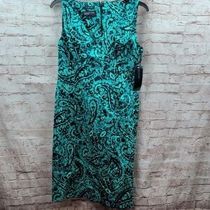 Jones New York Elegant Paisley Green Dress Size 6 Nwt